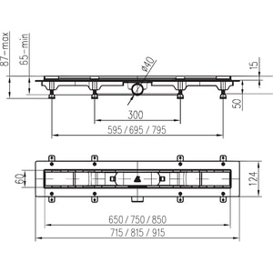 Rigola dus FLUIDMASTER 675025, gratar inox, D 40mm, 75 cm, negru Rigola dus FLUIDMASTER 675025, gratar inox, D 40mm, 75 cm, negru
