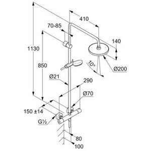 Sistem dus KLUDI Logo 6809405-00 20, termostat, 1 functie, crom Sistem dus KLUDI Logo 6809405-00 20, termostat, 1 functie, crom