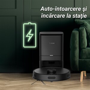 Aspirator robot EZVIZ RE4 Plus, 0.35l, 24.1V, autonomie max 240 min, Wi-Fi, functie mop, negru Aspirator robot EZVIZ RE4 Plus, 0.35l, 24.1V, autonomie max 240 min, Wi-Fi, functie mop, negru