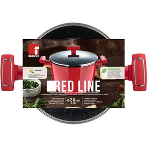 Oala cu capac BERGNER Red Line BG-35394-RD, 8.66l, 28cm, aluminiu forjat, rosu Oala cu capac BERGNER Red Line BG-35394-RD, 8.66l, 28cm, aluminiu forjat, rosu