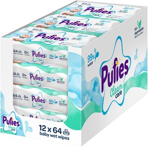 Servetele umede PUFIES Clean Care, 12 pachete, 768 buc Servetele umede PUFIES Clean Care, 12 pachete, 768 buc