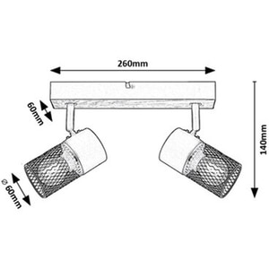 Plafoniera RABALUX Metta, E14, 2x40W, IP20, negru Plafoniera RABALUX Metta, E14, 2x40W, IP20, negru