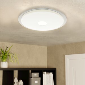 Plafoniera LED EGLO 75624, 22W, 2600lm, lumina variabila, IP20, alb, crom Plafoniera LED EGLO 75624, 22W, 2600lm, lumina variabila, IP20, alb, crom