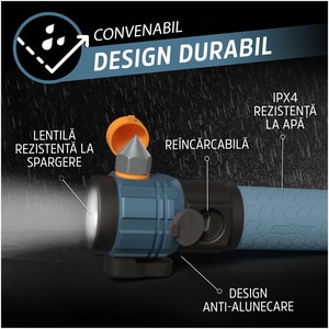 Lanterna LED ENERGIZER, 500lm, Li-Ion, albastru Lanterna LED ENERGIZER, 500lm, Li-Ion, albastru