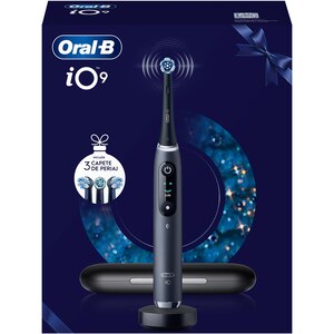 Periuta de dinti electrica ORAL B iO 9, Bluetooth, Curatare 3D, 7 programe, 3 capete, negru Periuta de dinti electrica ORAL B iO 9, Bluetooth, Curatare 3D, 7 programe, 3 capete, negru