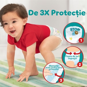 Scutece chilotel PAMPERS Pants Mega Box nr 5, Unisex, 12-17 kg, 96 buc Scutece chilotel PAMPERS Pants Mega Box nr 5, Unisex, 12-17 kg, 96 buc