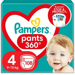 Scutece chilotel PAMPERS Pants Mega Box nr 4, Unisex, 9-15 kg, 108 buc Scutece chilotel PAMPERS Pants Mega Box nr 4, Unisex, 9-15 kg, 108 buc