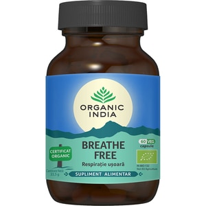 Supliment alimentar Breathe Free, 60 capsule, ORGANIC INDIA Supliment alimentar Breathe Free, 60 capsule, ORGANIC INDIA