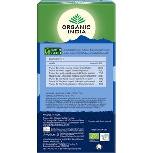Ceai ORGANIC INDIA Tulsi Lax, 25 plicuri, 45g Ceai ORGANIC INDIA Tulsi Lax, 25 plicuri, 45g