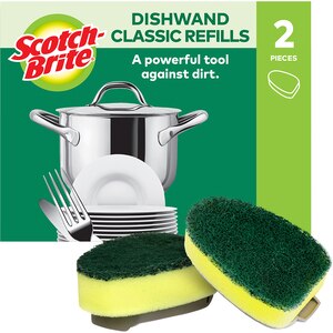 Rezerva burete de vase cu rezervor detergent SCOTCH-BRITE Click and Clean MMCC0200, 2 bucati, galben-verde Rezerva burete de vase cu rezervor detergent SCOTCH-BRITE Click and Clean MMCC0200, 2 bucati, galben-verde