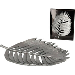 Decoratiune Frunza, rasina, 20 x 38 x 3 cm, argintiu Decoratiune Frunza, rasina, 20 x 38 x 3 cm, argintiu