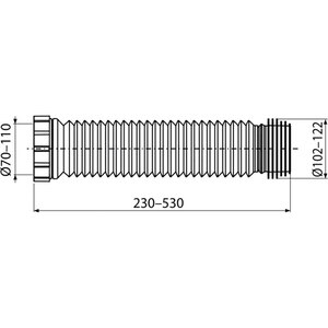 Racord flexibil WC ALCA A97SN, polipropilena, 23-53 cm, alb Racord flexibil WC ALCA A97SN, polipropilena, 23-53 cm, alb