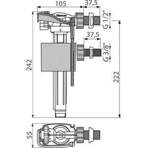 Robinet flotor ALCA A160, alimentare laterala, universal Robinet flotor ALCA A160, alimentare laterala, universal