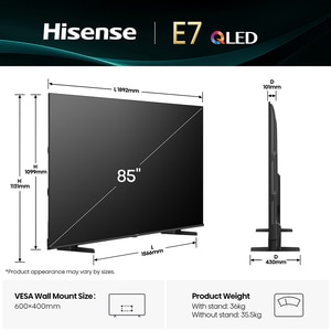 Televizor QLED Smart HISENSE 85E7Q, Ultra HD 4k, 215cm Televizor QLED Smart HISENSE 85E7Q, Ultra HD 4k, 215cm