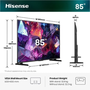 Televizor HI-QLED Smart HISENSE 85E7S PRO, Ultra HD 4K, HDR, 215cm Televizor HI-QLED Smart HISENSE 85E7S PRO, Ultra HD 4K, HDR, 215cm