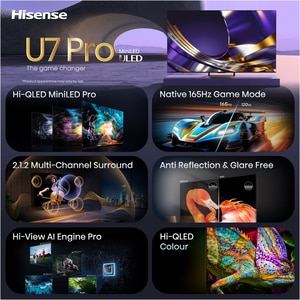 Televizor Mini-LED ULED Smart HISENSE 85U7S PRO, Ultra HD 4K, HDR, 215cm Televizor Mini-LED ULED Smart HISENSE 85U7S PRO, Ultra HD 4K, HDR, 215cm