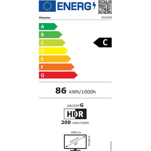 Televizor RGB Mini-LED ULED Smart HISENSE 85UR9S, Ultra HD 4K, HDR, 215cm Televizor RGB Mini-LED ULED Smart HISENSE 85UR9S, Ultra HD 4K, HDR, 215cm