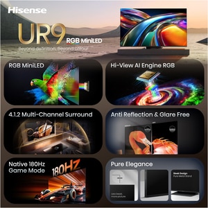 Televizor RGB Mini-LED ULED Smart HISENSE 85UR9S, Ultra HD 4K, HDR, 215cm Televizor RGB Mini-LED ULED Smart HISENSE 85UR9S, Ultra HD 4K, HDR, 215cm