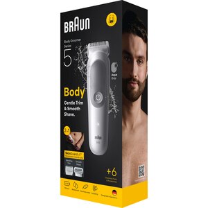 Aparat de tuns/ras corporal BRAUN Seria 5 BG5550, acumulator, 100 min autonomie, argintiu Aparat de tuns/ras corporal BRAUN Seria 5 BG5550, acumulator, 100 min autonomie, argintiu