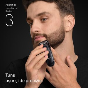 Aparat de tuns barba BRAUN Seria 3 BT3520, acumulator, 50 min autonomie, negru Aparat de tuns barba BRAUN Seria 3 BT3520, acumulator, 50 min autonomie, negru