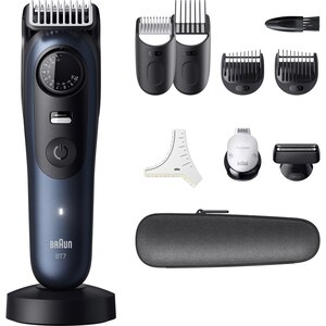 Aparat de tuns barba BRAUN Seria 7 BT7540, acumulator, autonomie 120 min, albastru Aparat de tuns barba BRAUN Seria 7 BT7540, acumulator, autonomie 120 min, albastru