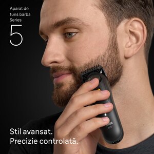 Aparat de tuns barba BRAUN Seria 5 BT5520, acumulator, 120 min autonomie, negru Aparat de tuns barba BRAUN Seria 5 BT5520, acumulator, 120 min autonomie, negru