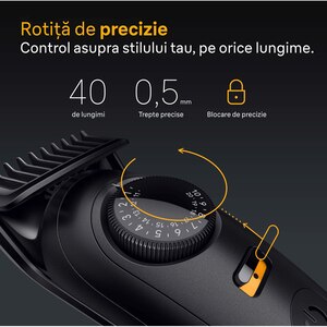 Aparat de tuns barba BRAUN Seria 5 BT5520, acumulator, 120 min autonomie, negru Aparat de tuns barba BRAUN Seria 5 BT5520, acumulator, 120 min autonomie, negru