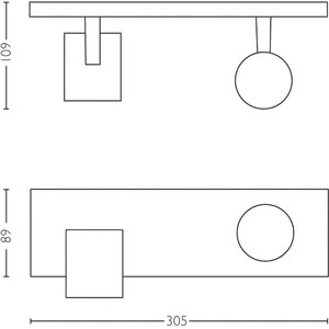 Spot LED smart PHILIPS HUE Runner, 2 x 5W, 700lm, IP20, alb Spot LED smart PHILIPS HUE Runner, 2 x 5W, 700lm, IP20, alb