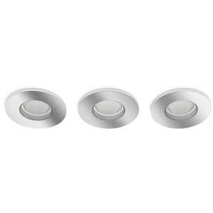 Set 3 spoturi LED smart PHILIPS HUE Xamento, 3 x 5.7W, 1050lm, IP44, crom Set 3 spoturi LED smart PHILIPS HUE Xamento, 3 x 5.7W, 1050lm, IP44, crom