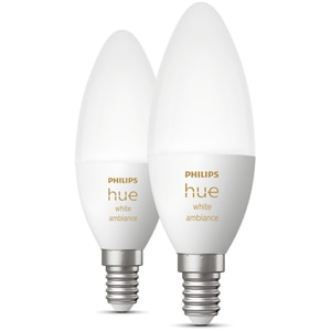 Set 2 becuri LED PHILIPS HUE, E14, 5.2W, 470lm, Wi-Fi, lumina variabila, compatibil Alexa, Google Assistant Set 2 becuri LED PHILIPS HUE, E14, 5.2W, 470lm, Wi-Fi, lumina variabila, compatibil Alexa, Google Assistant