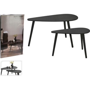 Set 2 masute cafea KR8200320, lemn, negru Set 2 masute cafea KR8200320, lemn, negru