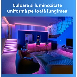 Banda LED inteligenta PHILIPS 8721103159502, 6.5W, RGB, Wi-Fi, WiZ, 4m Banda LED inteligenta PHILIPS 8721103159502, 6.5W, RGB, Wi-Fi, WiZ, 4m