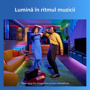 Banda LED inteligenta PHILIPS 8721103159502, 6.5W, RGB, Wi-Fi, WiZ, 4m Banda LED inteligenta PHILIPS 8721103159502, 6.5W, RGB, Wi-Fi, WiZ, 4m