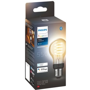 Bec LED Smart Vintage PHILIPS Hue 8719514301429, E27, 7W, 550lm, Bluetooth, lumina calda, compatibil Hue Bec LED Smart Vintage PHILIPS Hue 8719514301429, E27, 7W, 550lm, Bluetooth, lumina calda, compatibil Hue