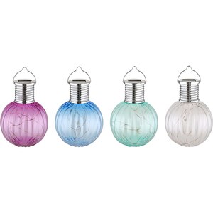 Decoratiune solara GLOBO tip bec, 3000K, IP44, metal, argintiu Decoratiune solara GLOBO tip bec, 3000K, IP44, metal, argintiu