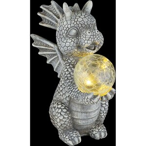 Lampa solara GLOBO dragon, 3000K, IP44, plastic, gri mat Lampa solara GLOBO dragon, 3000K, IP44, plastic, gri mat