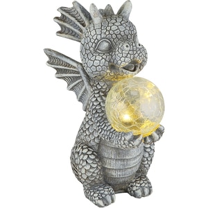 Lampa solara GLOBO dragon, 3000K, IP44, plastic, gri mat Lampa solara GLOBO dragon, 3000K, IP44, plastic, gri mat