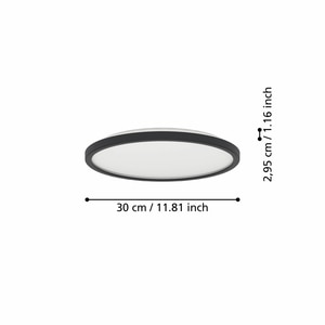 Plafoniera Led EGLO Rovito, 13.9W, 1750lm, lumina variabila, IP44, negru-alb Plafoniera Led EGLO Rovito, 13.9W, 1750lm, lumina variabila, IP44, negru-alb