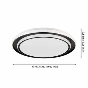 Plafoniera Led EGLO Moschetta, 36W, 4800lm, lumina variabila, IP20, negru-alb Plafoniera Led EGLO Moschetta, 36W, 4800lm, lumina variabila, IP20, negru-alb
