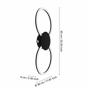 Plafoniera Led EGLO Venticello, 20W, 2400lm, lumina calda, IP20, negru-alb Plafoniera Led EGLO Venticello, 20W, 2400lm, lumina calda, IP20, negru-alb