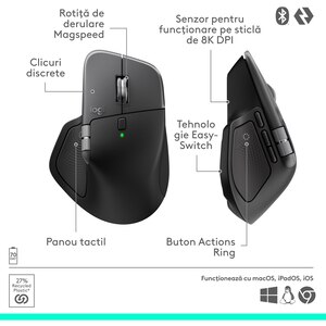 Mouse Bluetooth pentru Mac LOGITECH MX Master 4, 8000 dpi, negru Mouse Bluetooth pentru Mac LOGITECH MX Master 4, 8000 dpi, negru