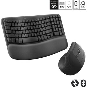 Kit tastatura si mouse Wireless LOGITECH Wave Keys and Lift Combo, USB, Layout US, negru Kit tastatura si mouse Wireless LOGITECH Wave Keys and Lift Combo, USB, Layout US, negru