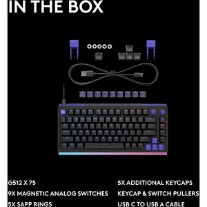 Tastatura Gaming mecanica LOGITECH G512 X 75 Linear, USB, Layout US, negru Tastatura Gaming mecanica LOGITECH G512 X 75 Linear, USB, Layout US, negru