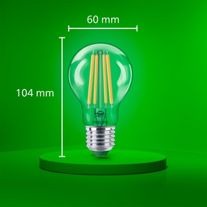 Bec LED filament PHILIPS, A60, E27, 4W, 2700K, 840lm, lumina calda Bec LED filament PHILIPS, A60, E27, 4W, 2700K, 840lm, lumina calda