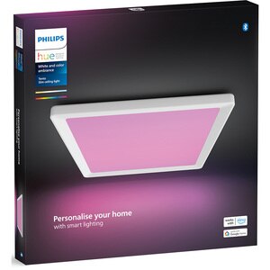 Plafoniera LED PHILIPS HUE Tento, LED RGB, 22W, 2000 lm, IP20, 2000-6500 K, aluminiu plastic, alb Plafoniera LED PHILIPS HUE Tento, LED RGB, 22W, 2000 lm, IP20, 2000-6500 K, aluminiu plastic, alb