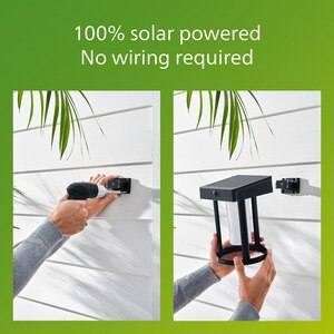 Lampa solara patrata Philips Vynce, 1.5W, 200lm, IP44, plastic, negru Lampa solara patrata Philips Vynce, 1.5W, 200lm, IP44, plastic, negru