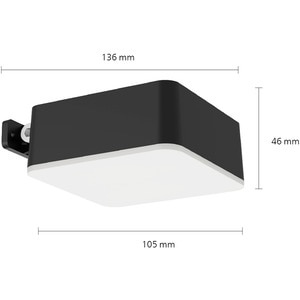 Lampa solara patrata Philips Vynce, 1.5W, 200lm, IP44, plastic, negru Lampa solara patrata Philips Vynce, 1.5W, 200lm, IP44, plastic, negru