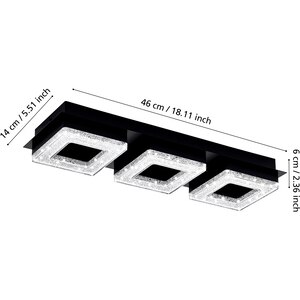 Plafoniera EGLO Fradelo, LED, 3x3.5W, 1200lm, negru Plafoniera EGLO Fradelo, LED, 3x3.5W, 1200lm, negru