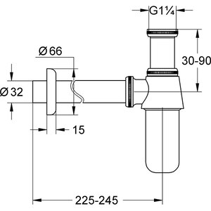 Sifon lavoar GROHE 28920000, 1/4'' conexiune verticala, argintiu Sifon lavoar GROHE 28920000, 1/4'' conexiune verticala, argintiu