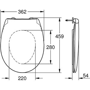 Capac WC GROHE Bau Ceramic 39493000, duroplast, alb Capac WC GROHE Bau Ceramic 39493000, duroplast, alb